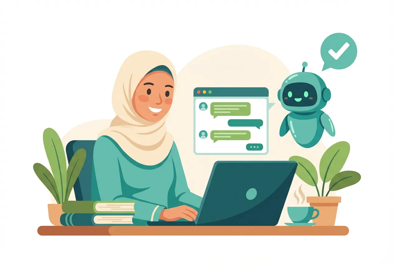 Pelajar belajar dengan AI