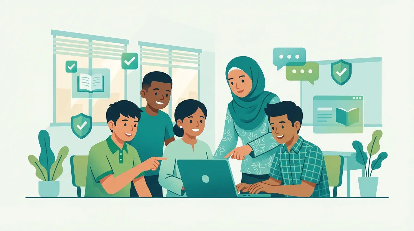 Pelajar dan guru belajar dengan AI